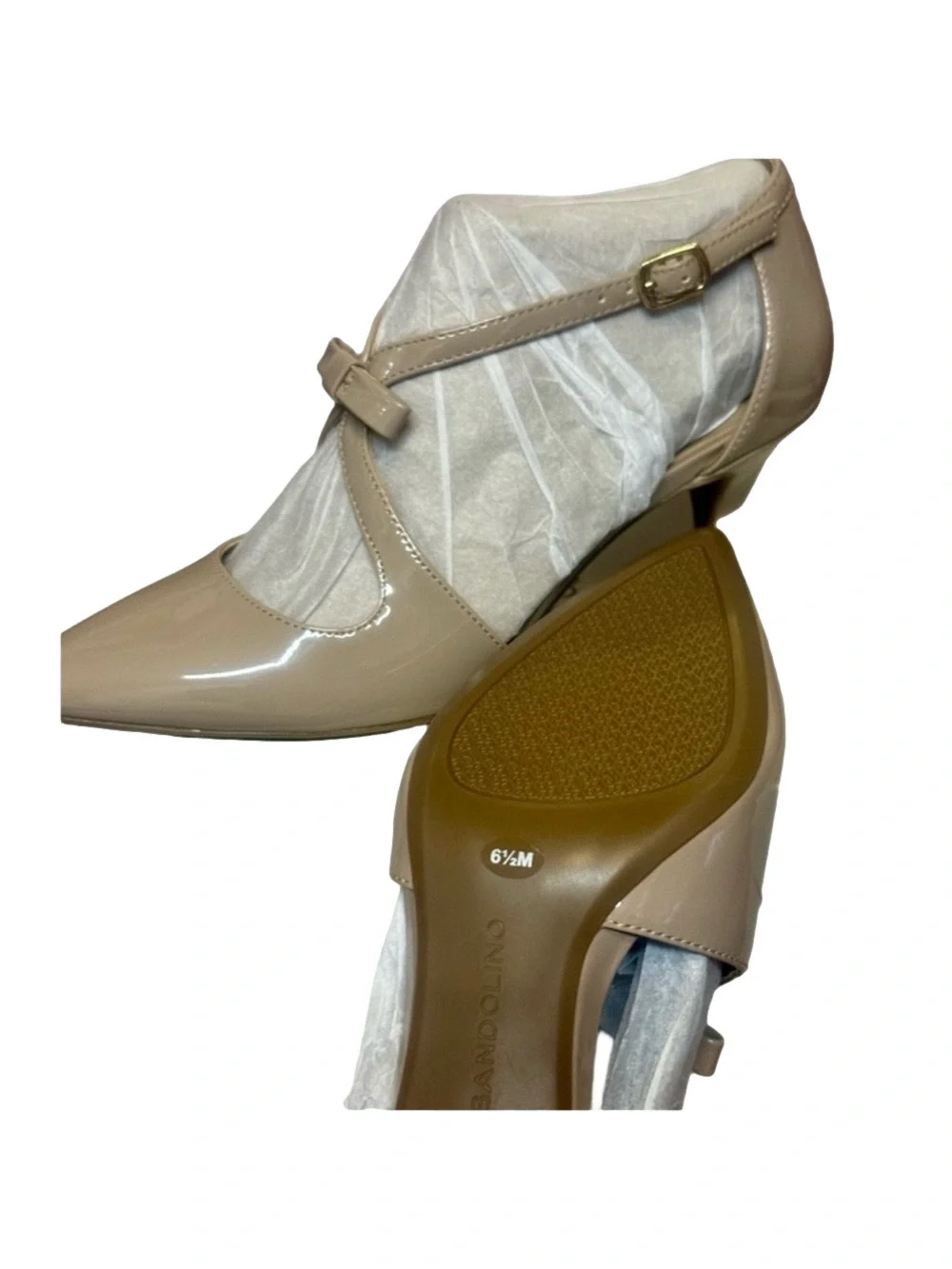 NIB Bandolino Women's Zeffer Strappy Bow Kitten Heel Pumps Size 6.5